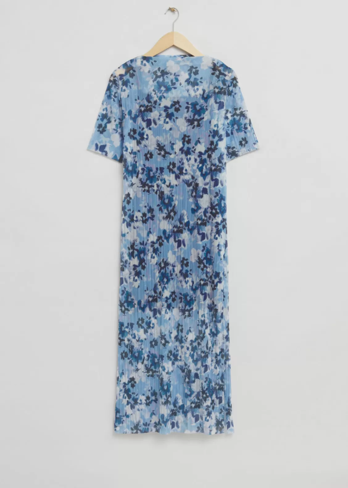 & Other Stories Dresses | Printed Laser Cut Midi Dress Light Blue Floral Print