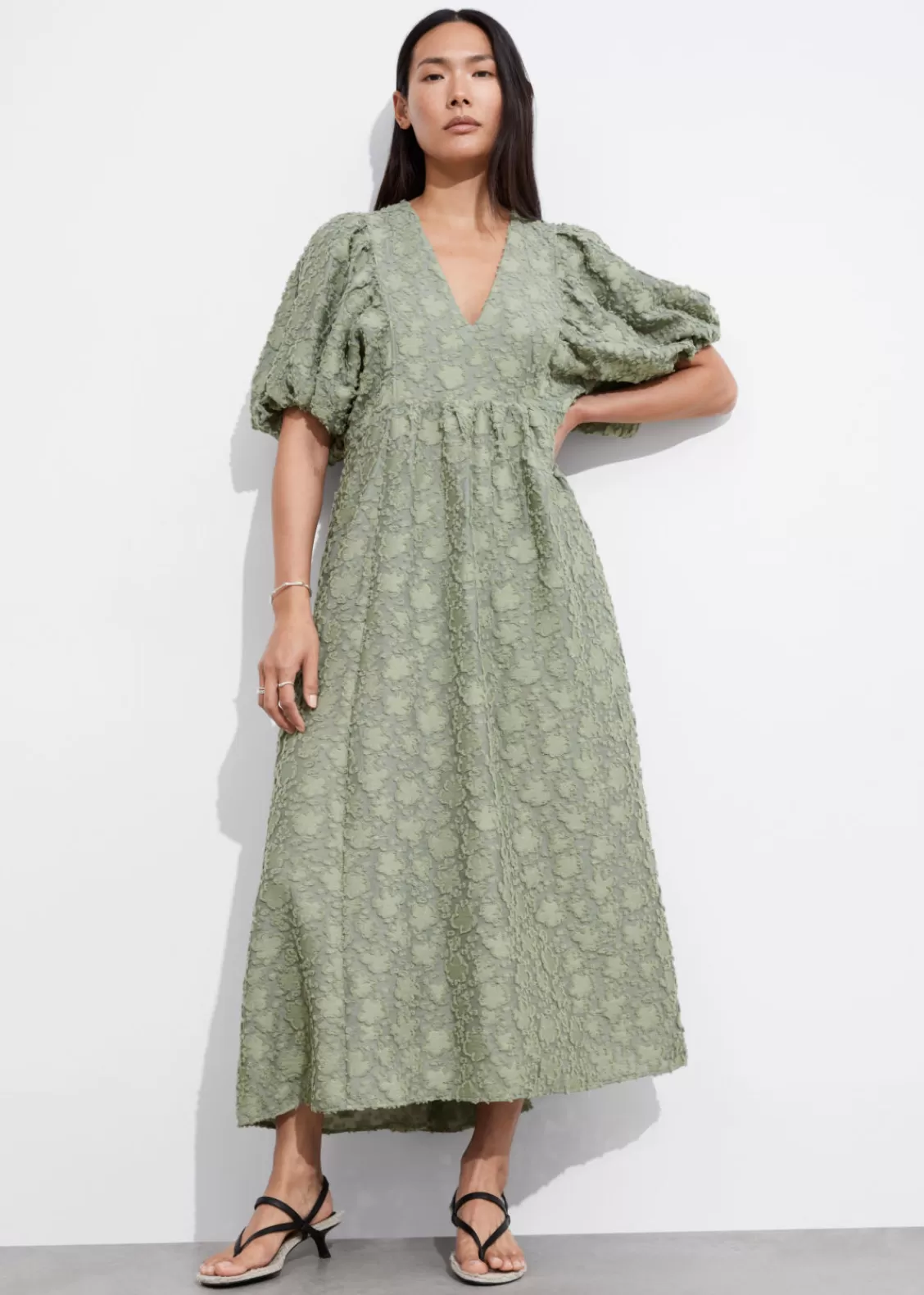 & Other Stories Dresses | Puff-Sleeve Maxi Dress