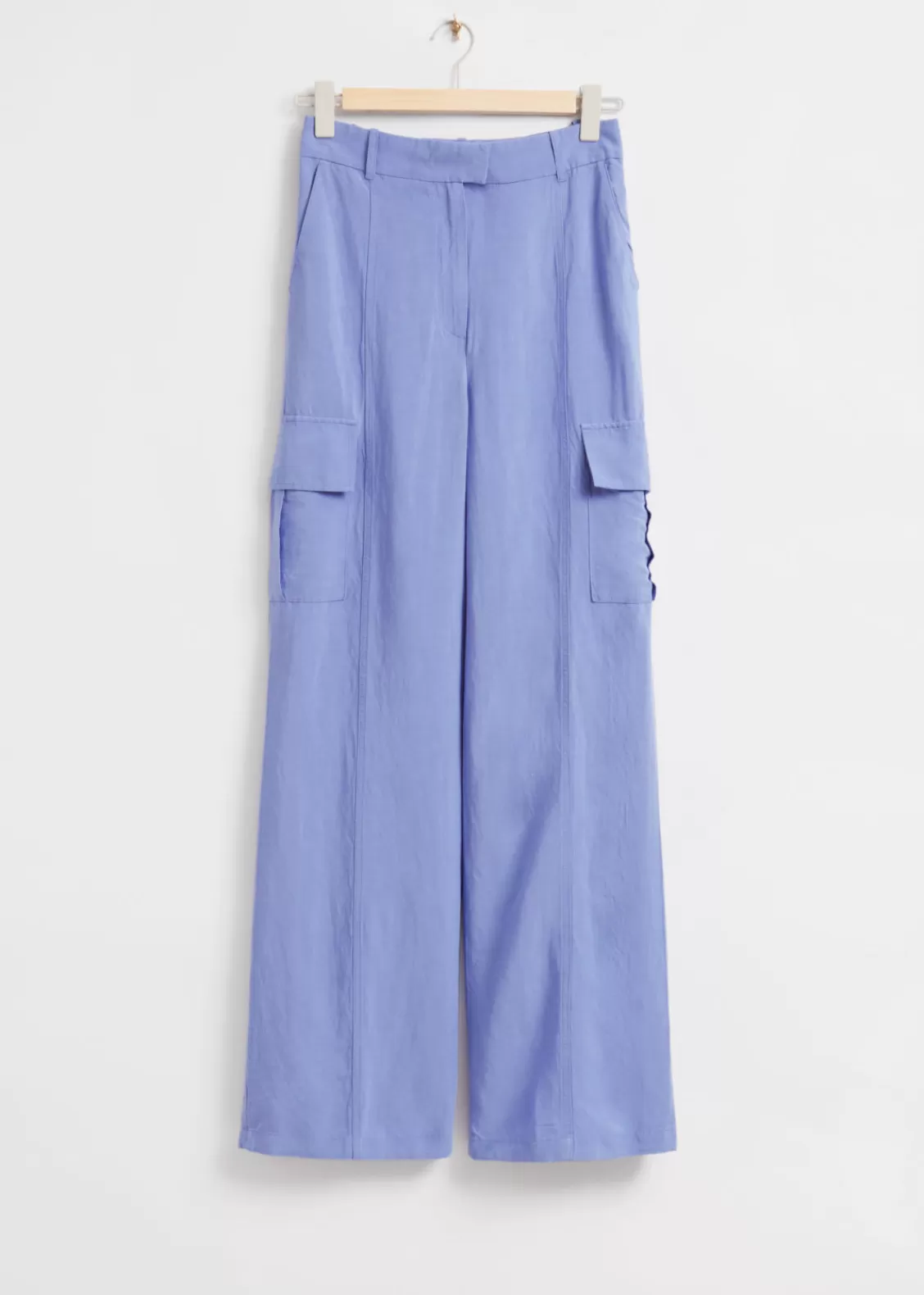 & Other Stories Pants | Relaxed Cargo Pocket Trousers Light Blue