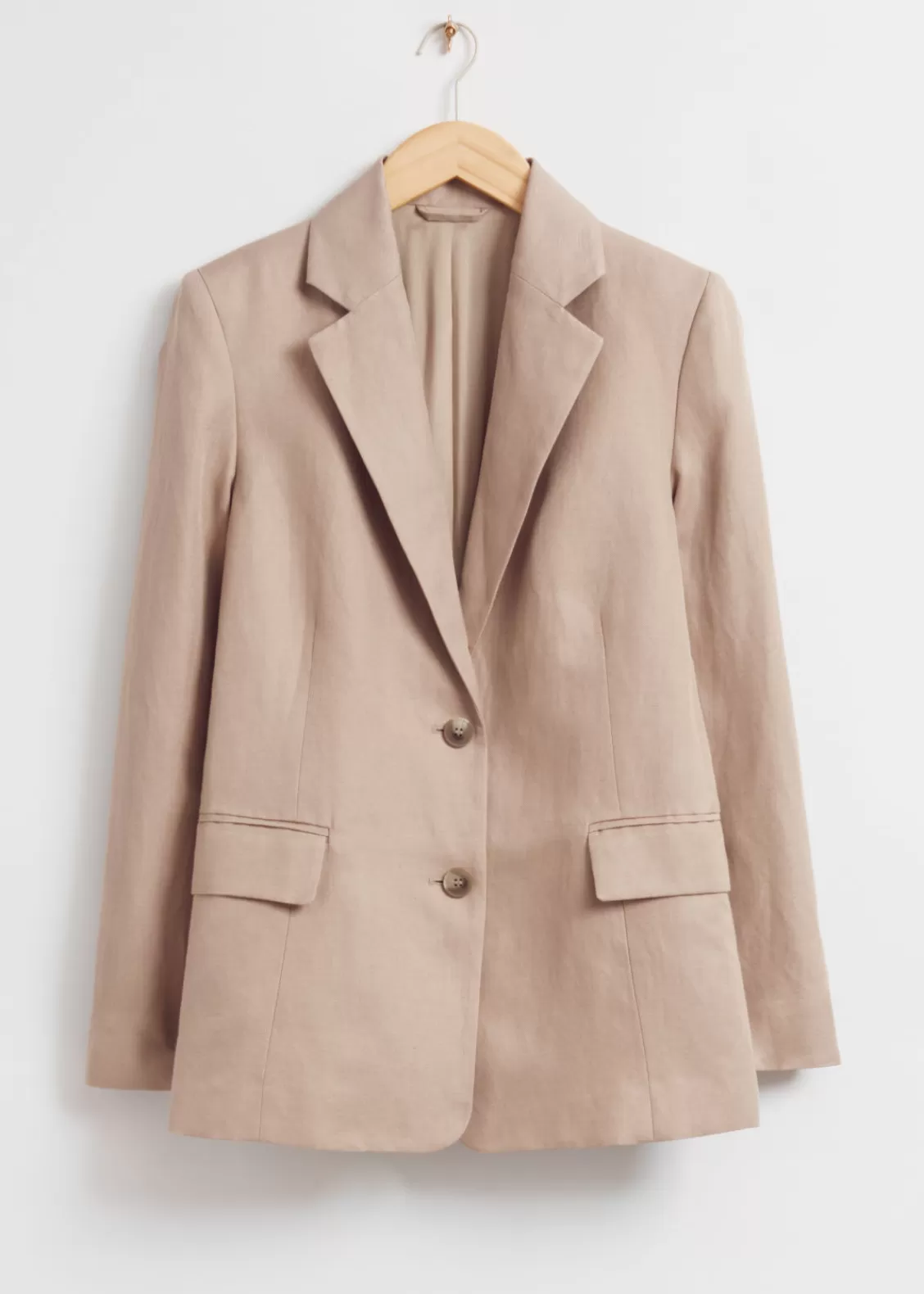 & Other Stories Blazers & Vests | Outerwear | Relaxed Single-Breasted Silk Blazer Dusty Beige