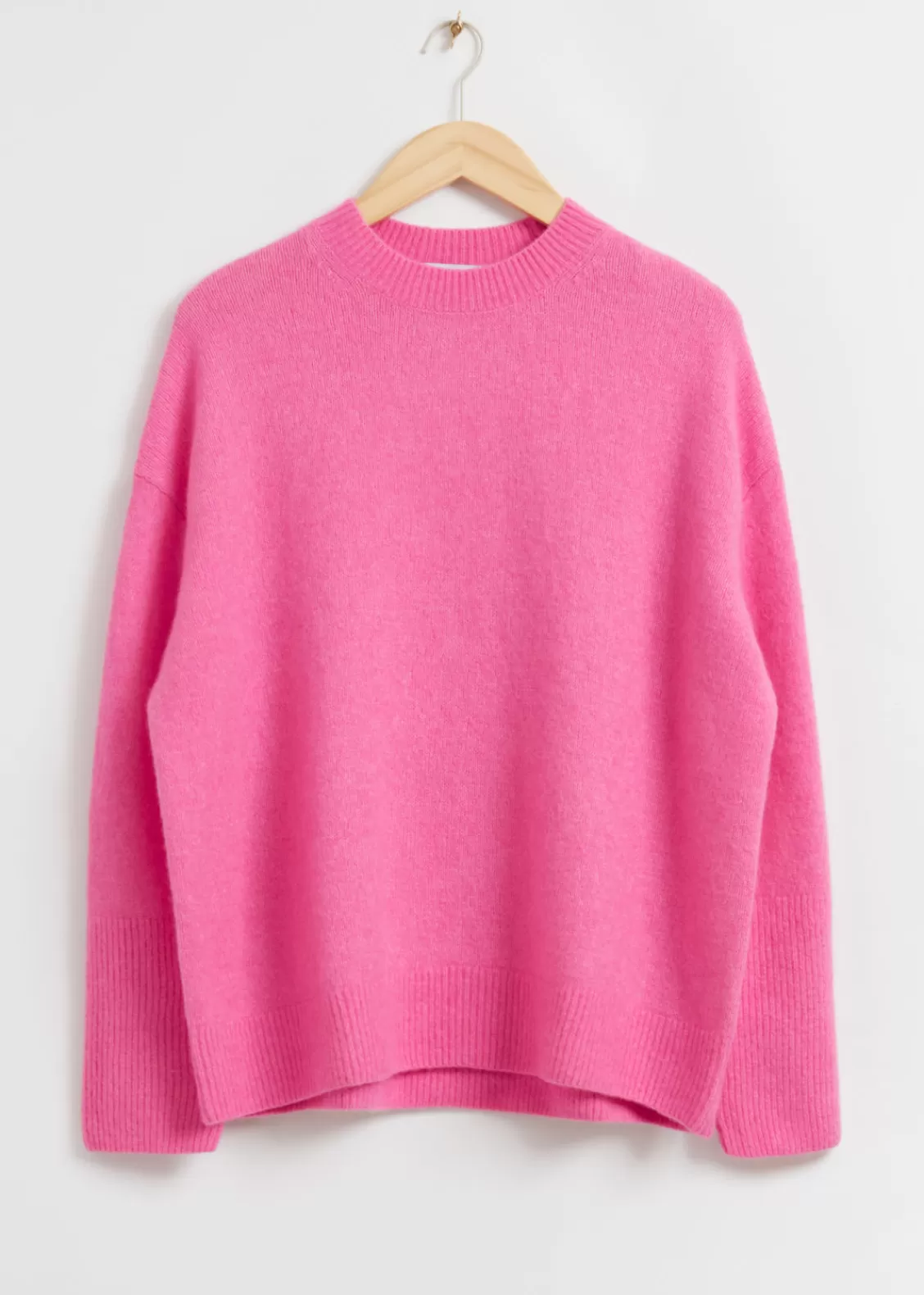 & Other Stories Sweaters & Knits | Relaxed Soft Wool Crewneck Sweater Pink