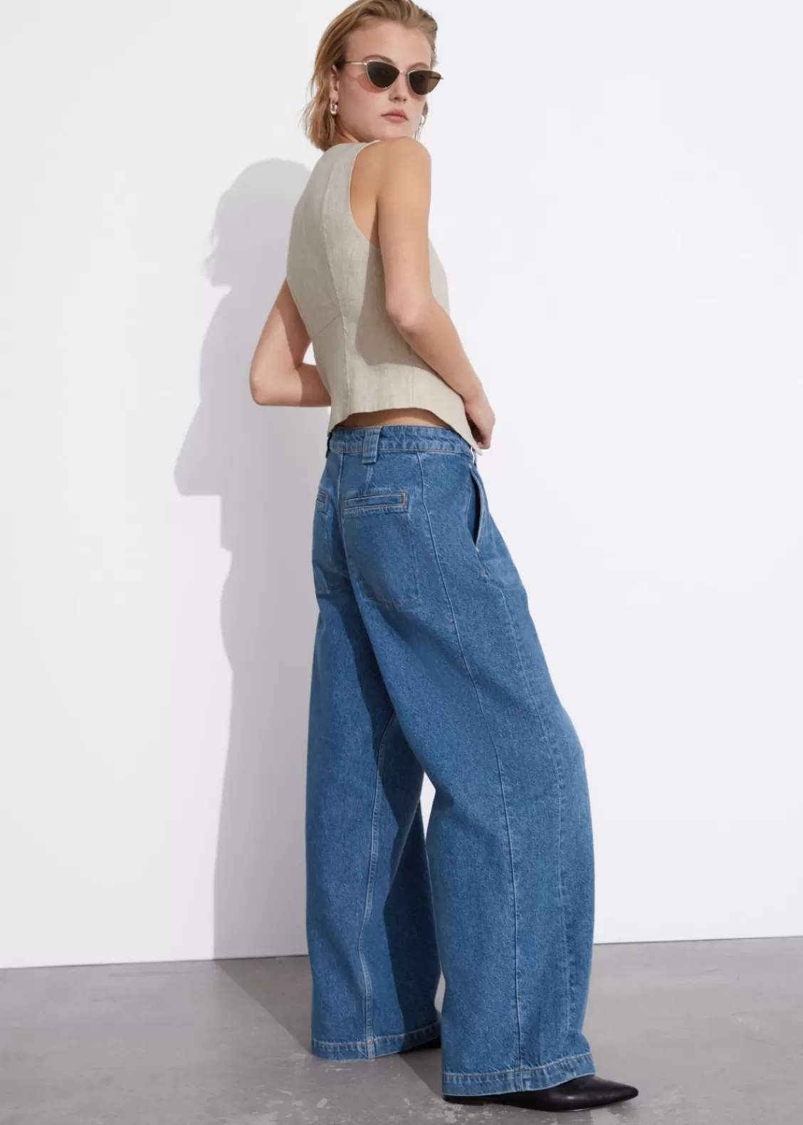 & Other Stories Jeans | Relaxed Wide Jeans Bright Blue