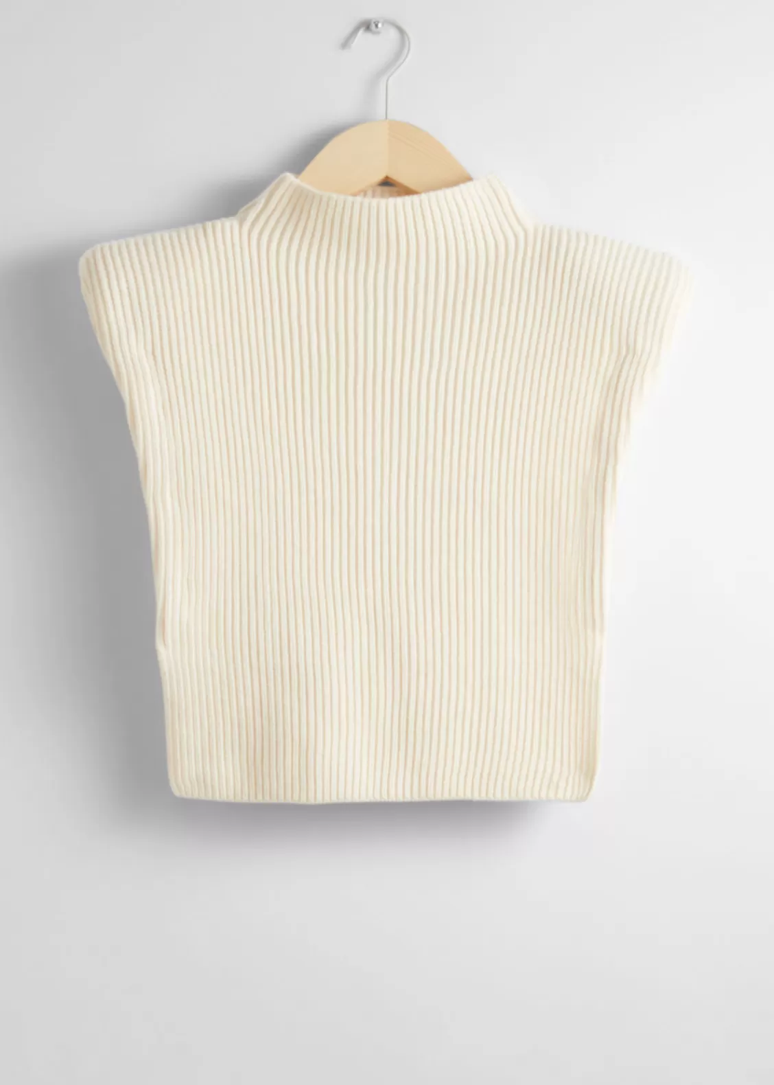 & Other Stories Scarves | Rib-Knit Wool Bib Light Beige