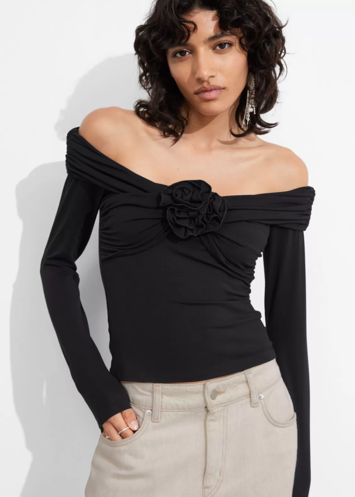 & Other Stories Tops | Ruched Off-Shoulder Top