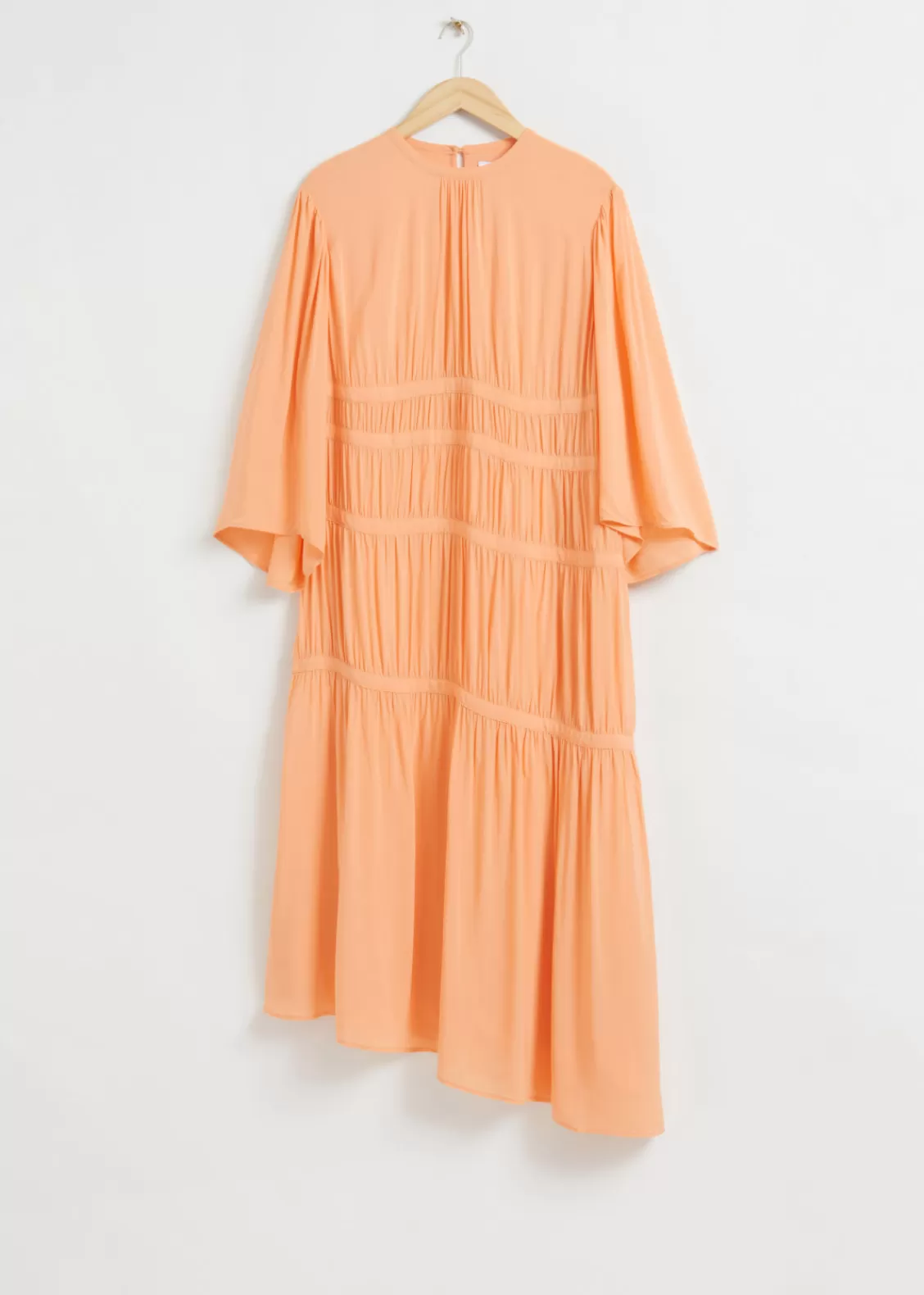 & Other Stories Dresses | Ruched Relaxed-Fit Asymmetric Dress Light Orange