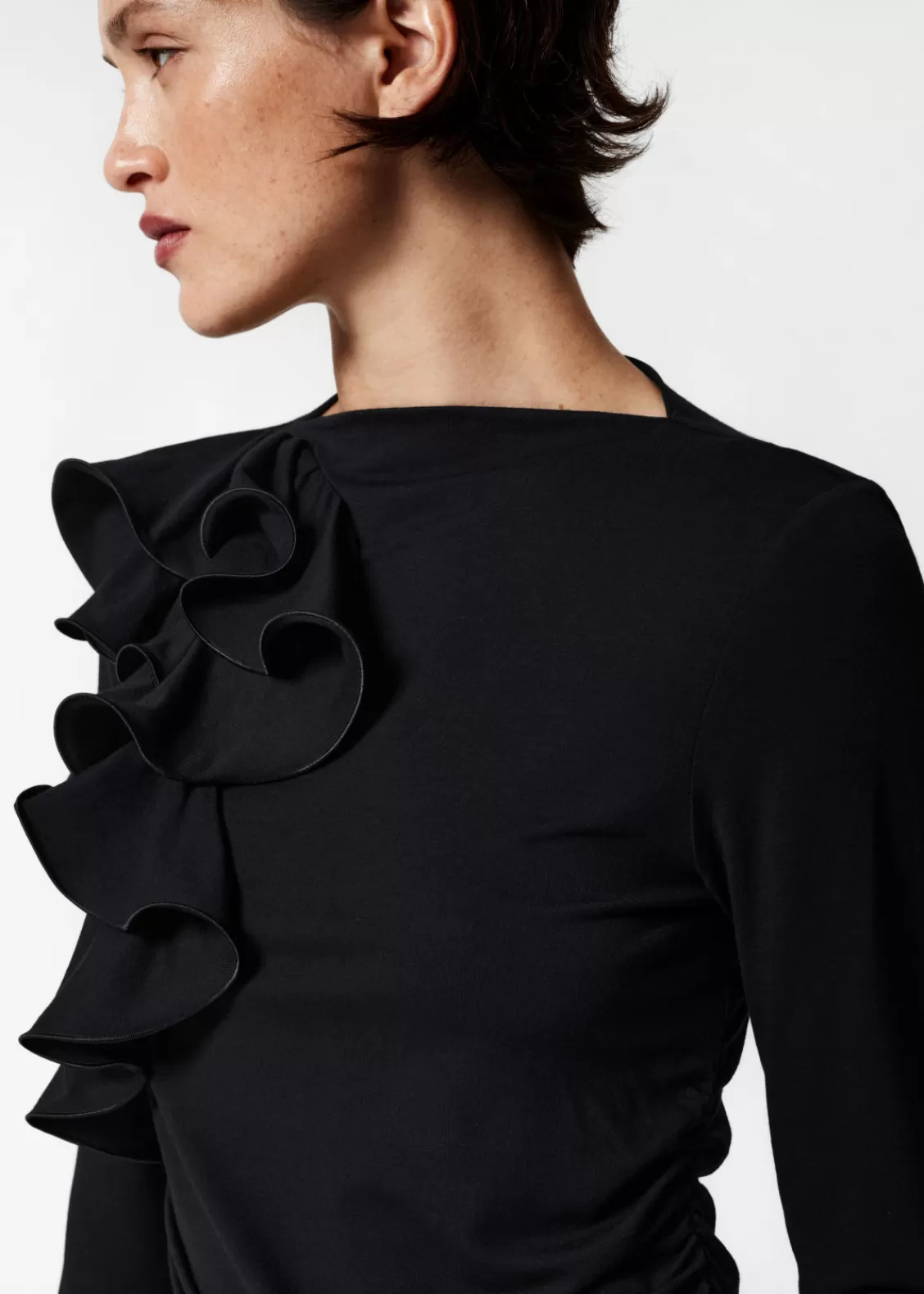 & Other Stories Tops | Ruffled Top Black