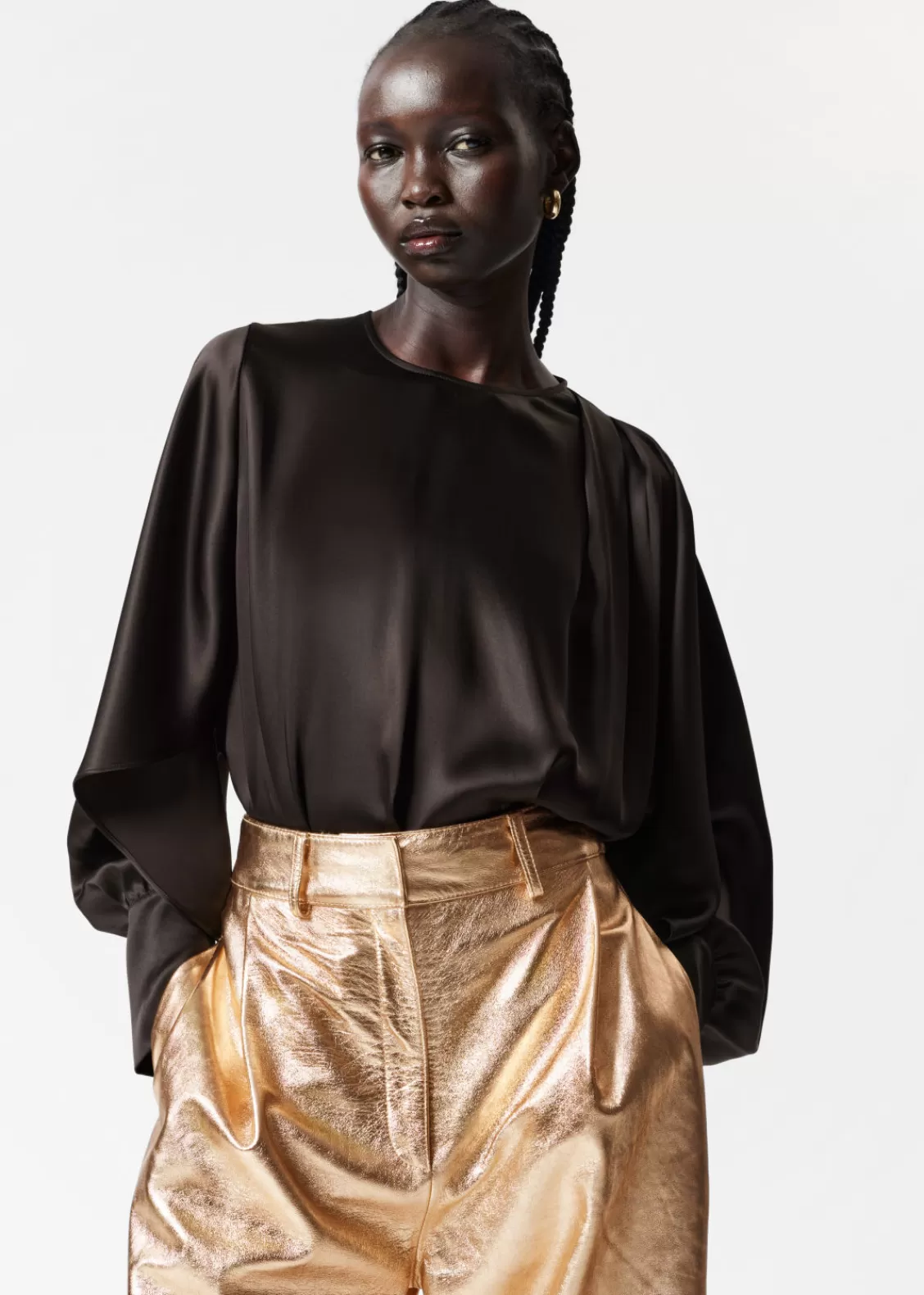 & Other Stories Blouses & Shirts | Satin Blouse Dark Brown