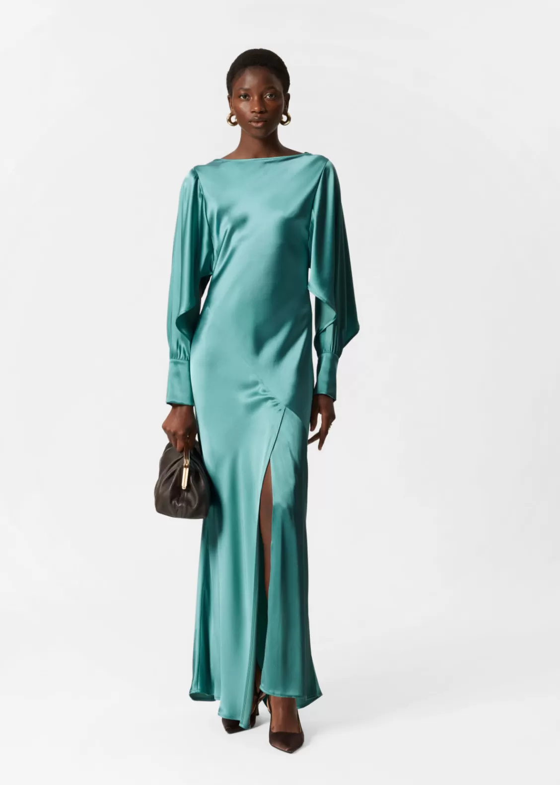 & Other Stories Dresses | Satin Maxi Dress Turquoise