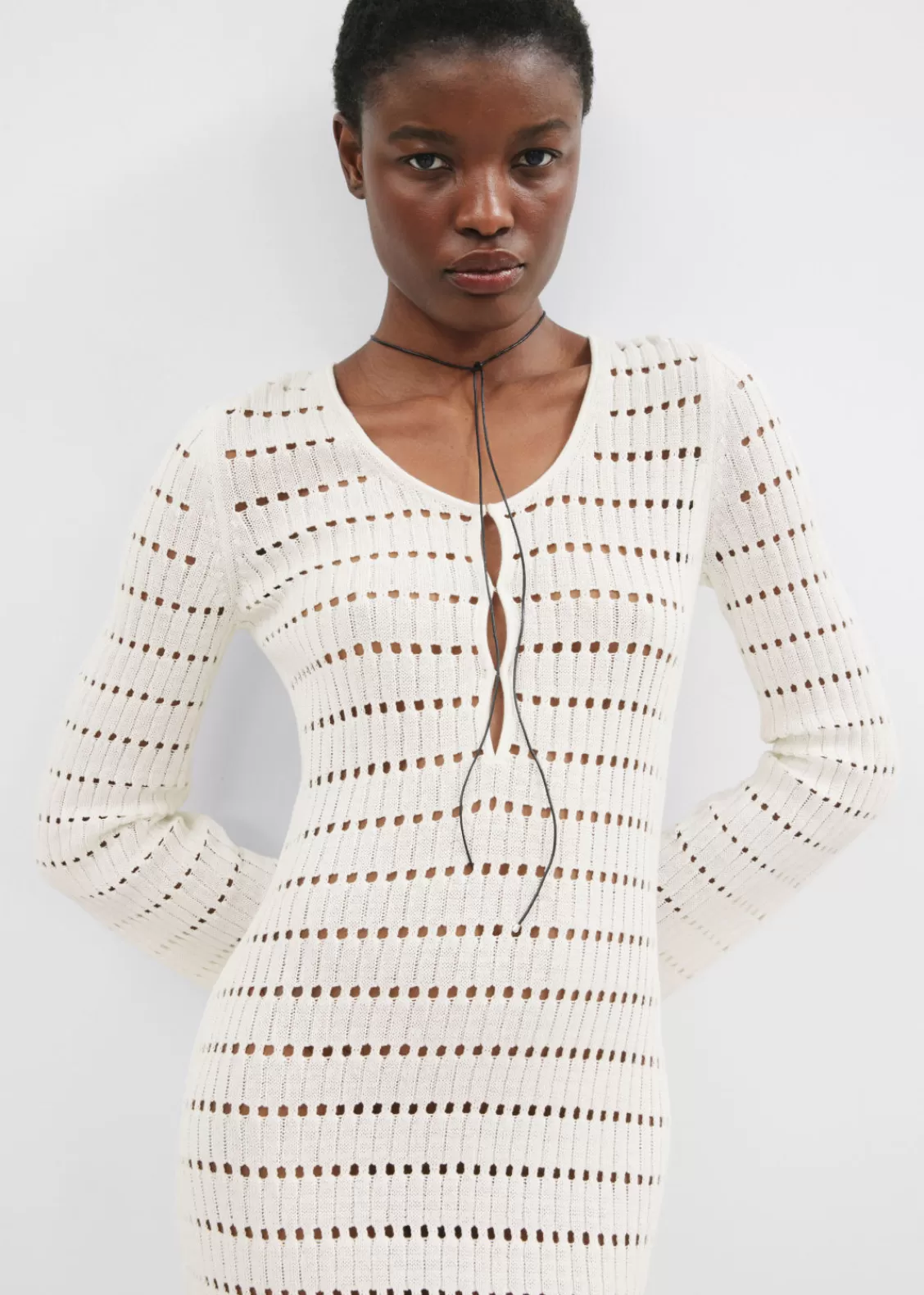 & Other Stories Dresses | Sweaters & Knits | Scalloped Knit Midi Dress White