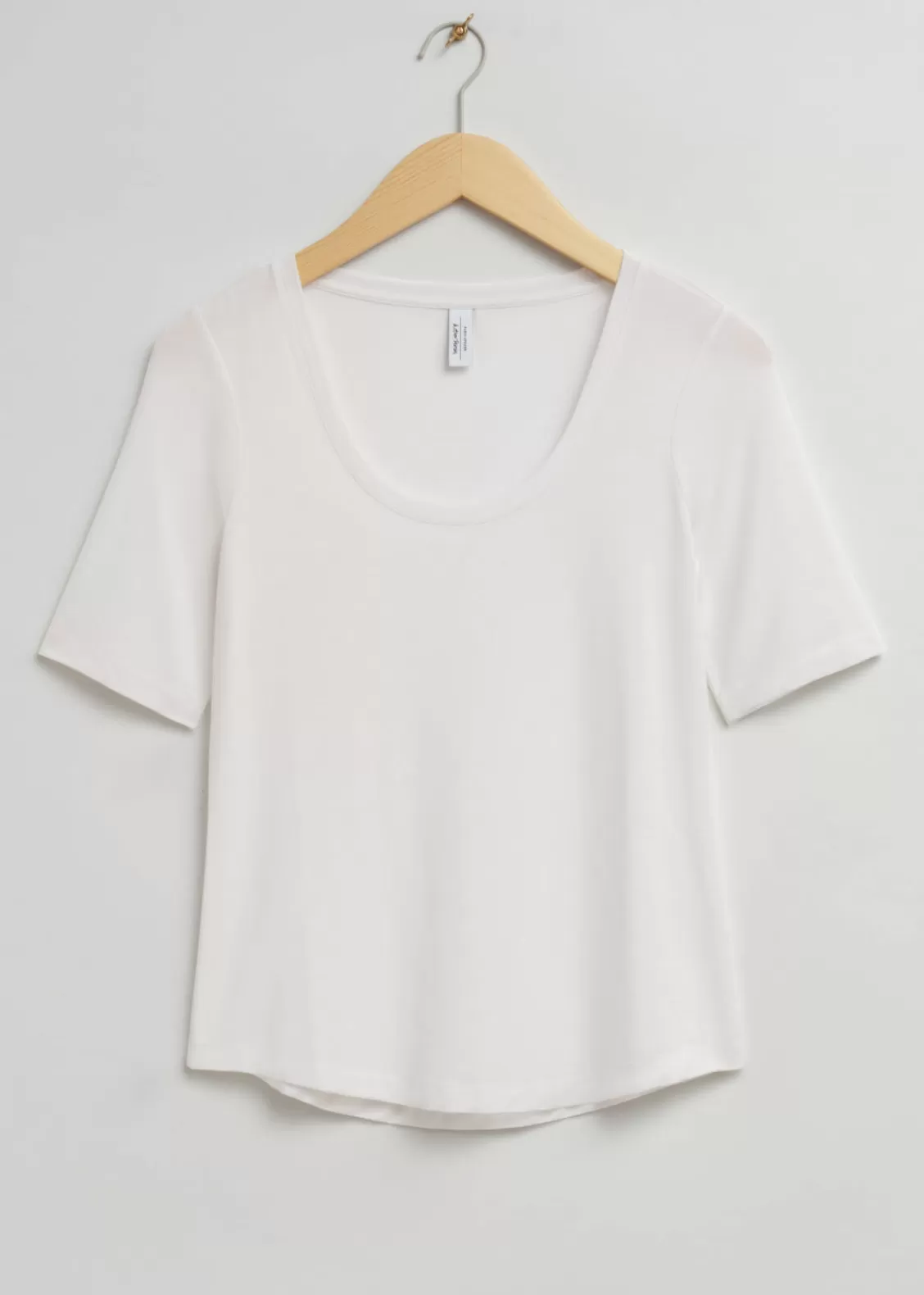 & Other Stories Tops | Scoop Neck T-Shirt White