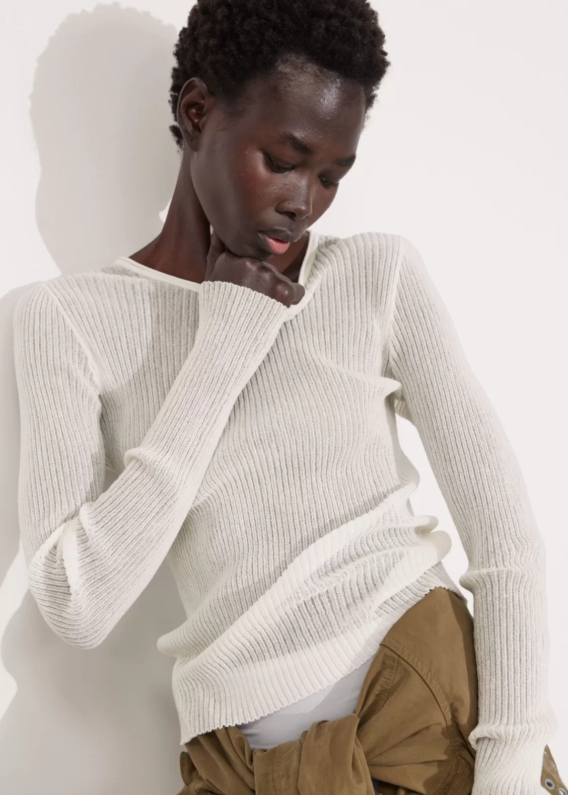 & Other Stories Tops | Sweaters & Knits | Slim Rib-Knit Top White