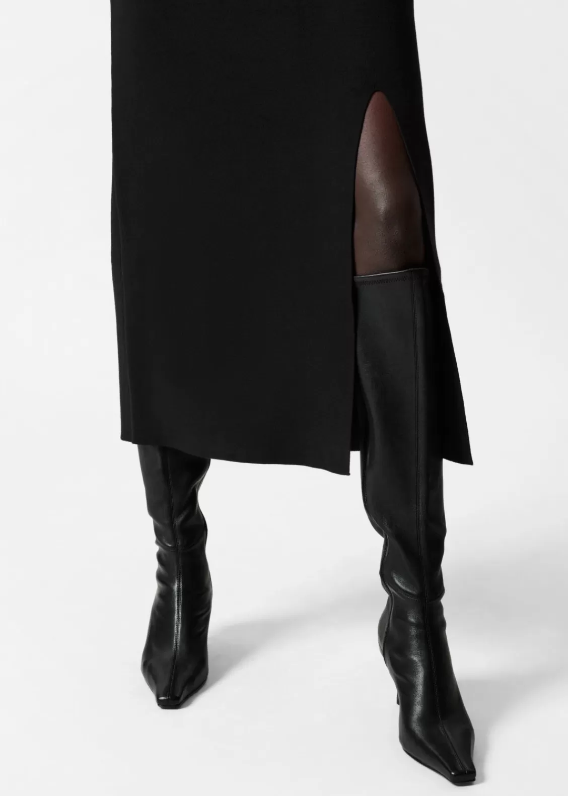 & Other Stories Dresses | Sweaters & Knits | Slit-Detailed Midi Dress Black