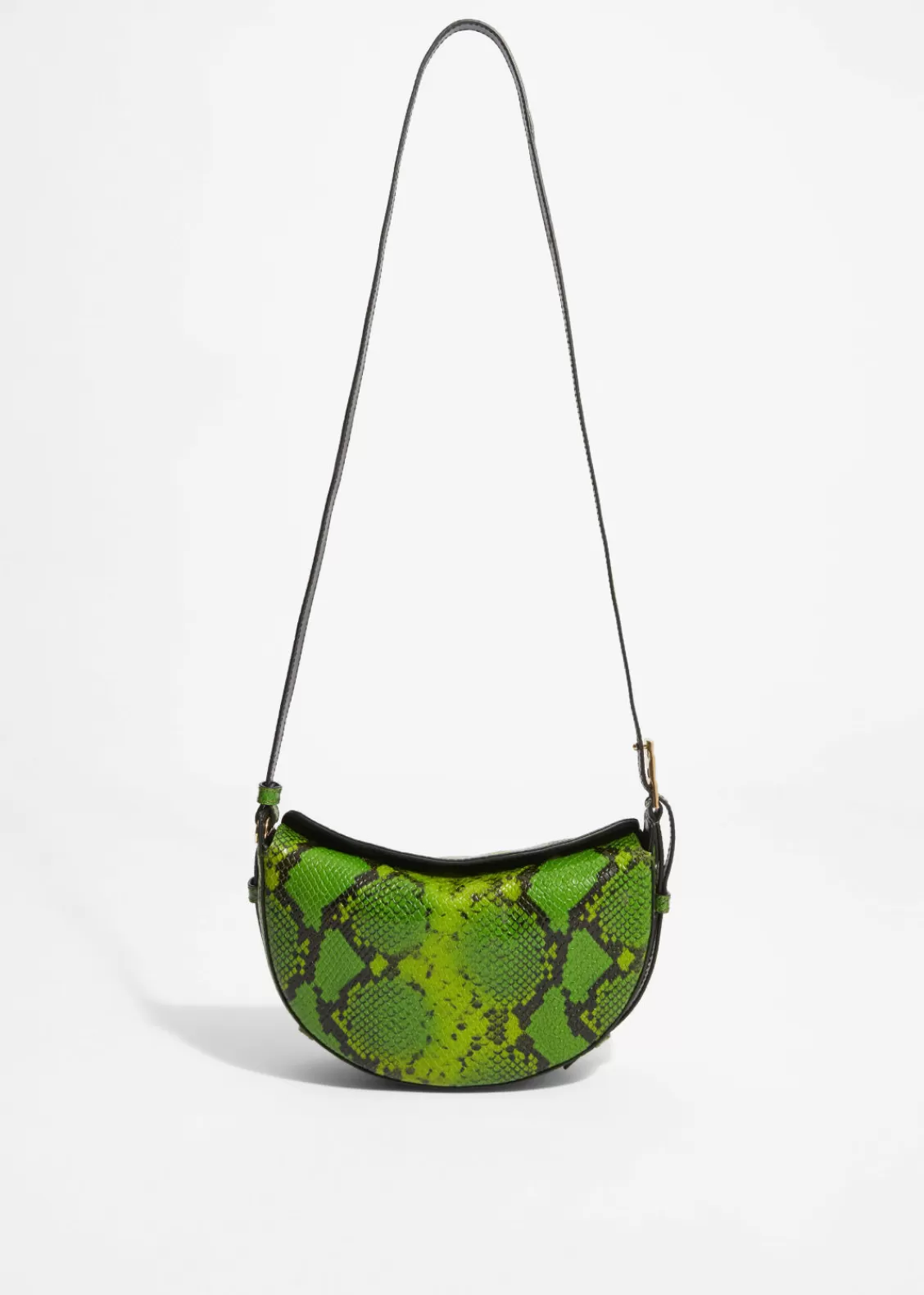 & Other Stories Shoulder Bags | Snake-Embossed Leather Shoulder Bag Green