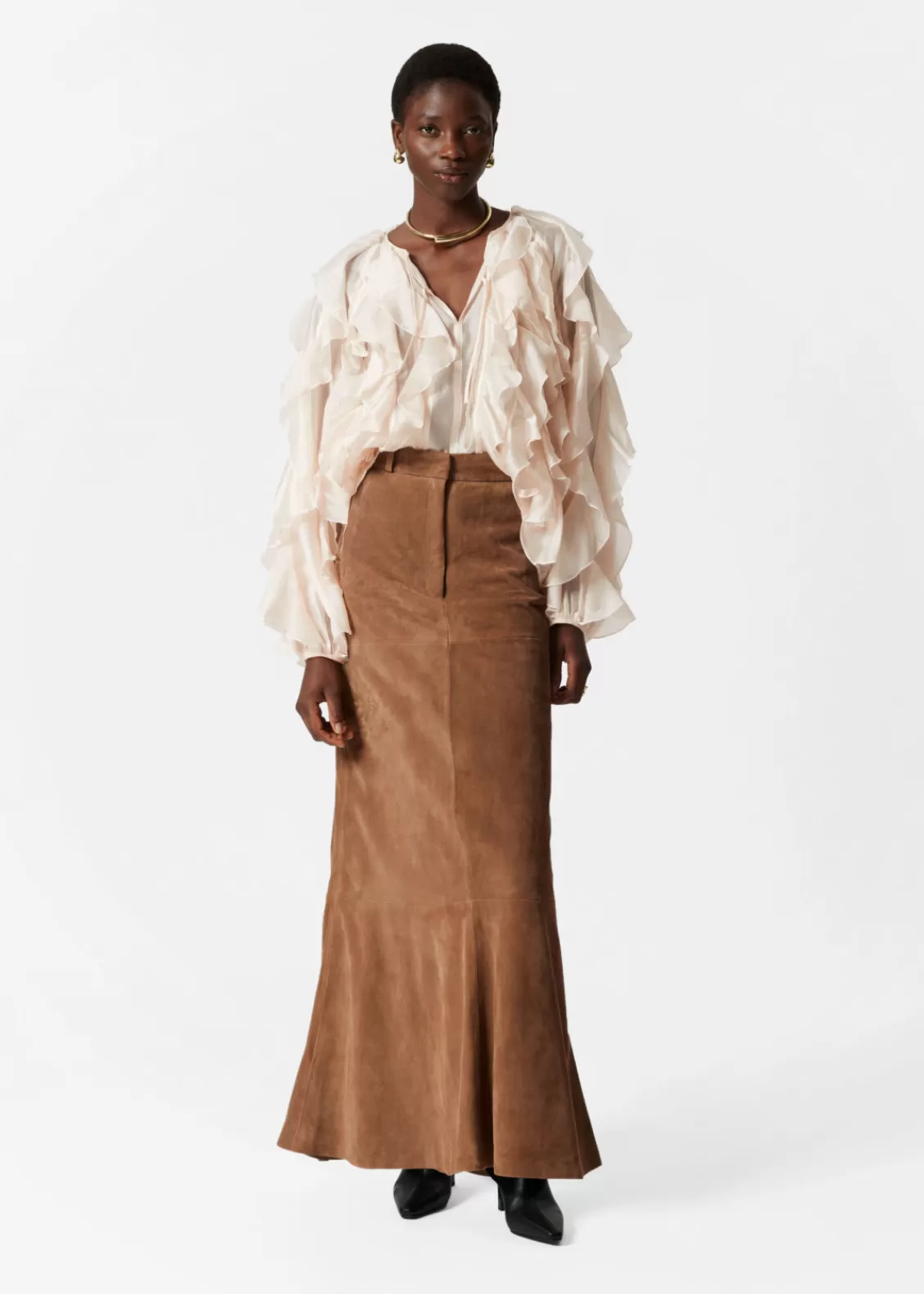 & Other Stories Sets & Suits | Skirts | Suede Midi Skirt Brown