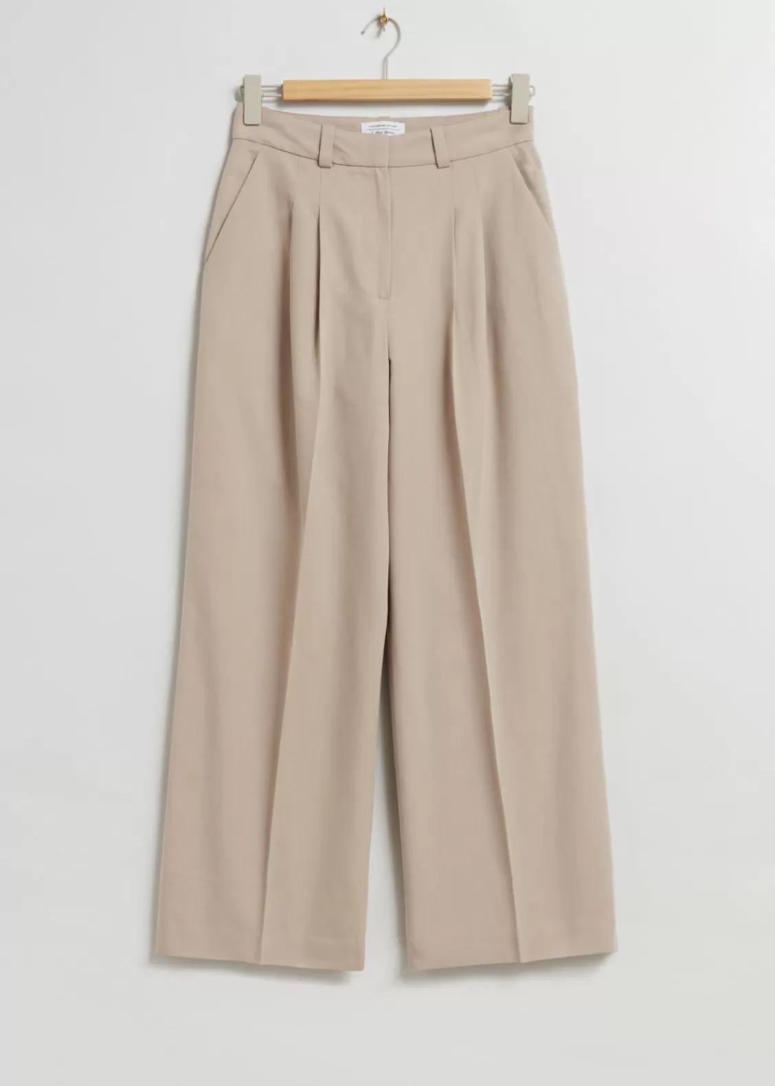 & Other Stories Pants | Tailored High-Waist Trousers Beige