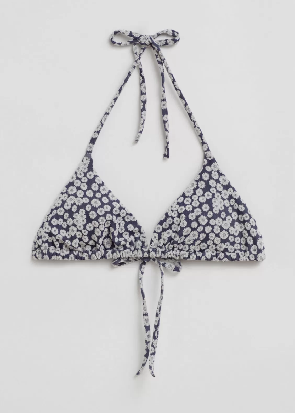 & Other Stories Swimwear | Textured Triangle Bikini Top Navy