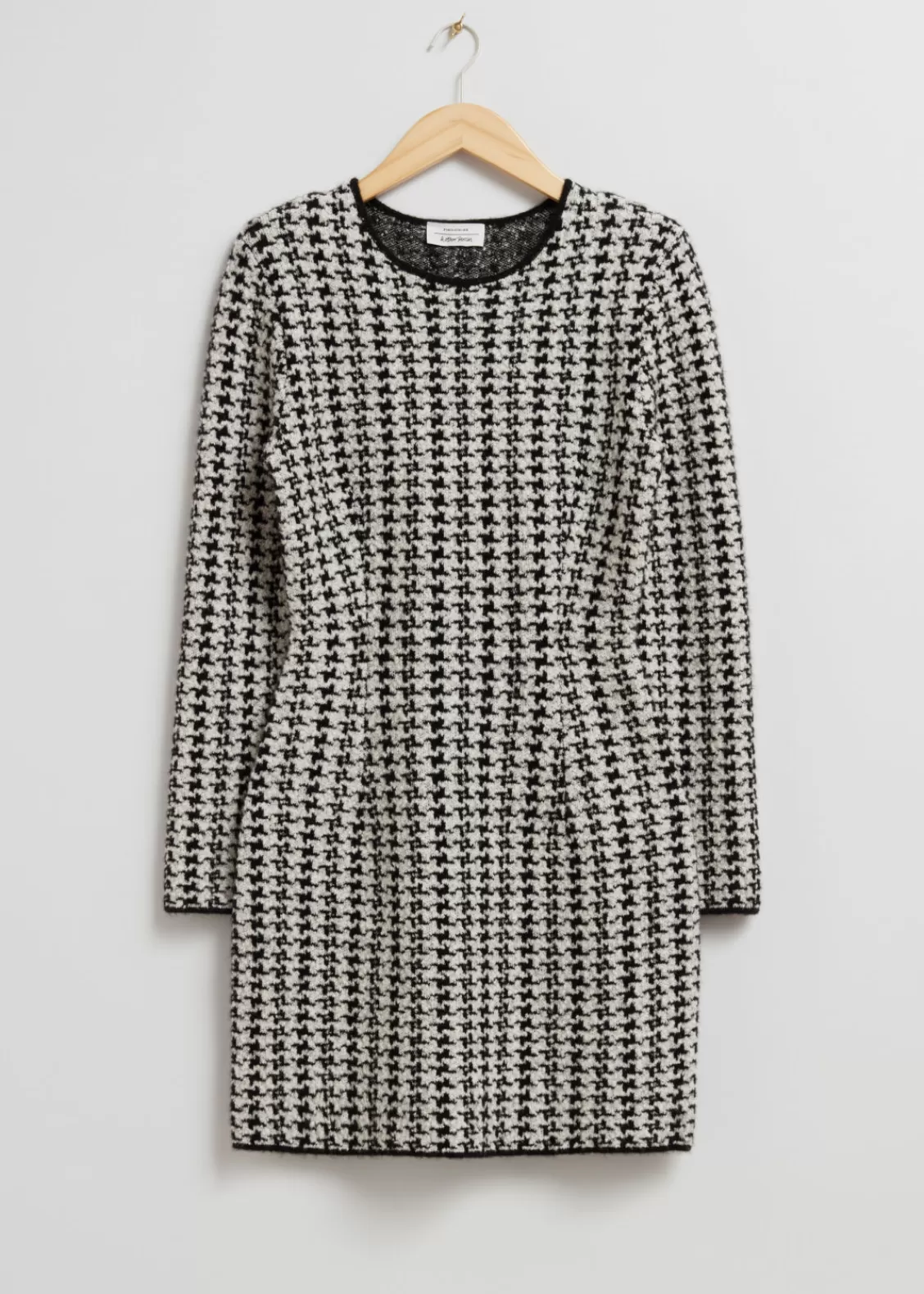 & Other Stories Dresses | Sweaters & Knits | Tweed Mini Dress Black/White Houndstooth