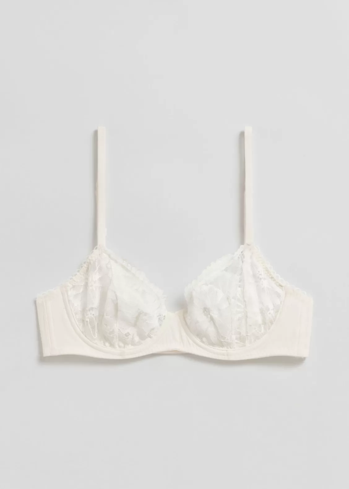 & Other Stories Lingerie | Underwire Poppy Lace Bra Ivory