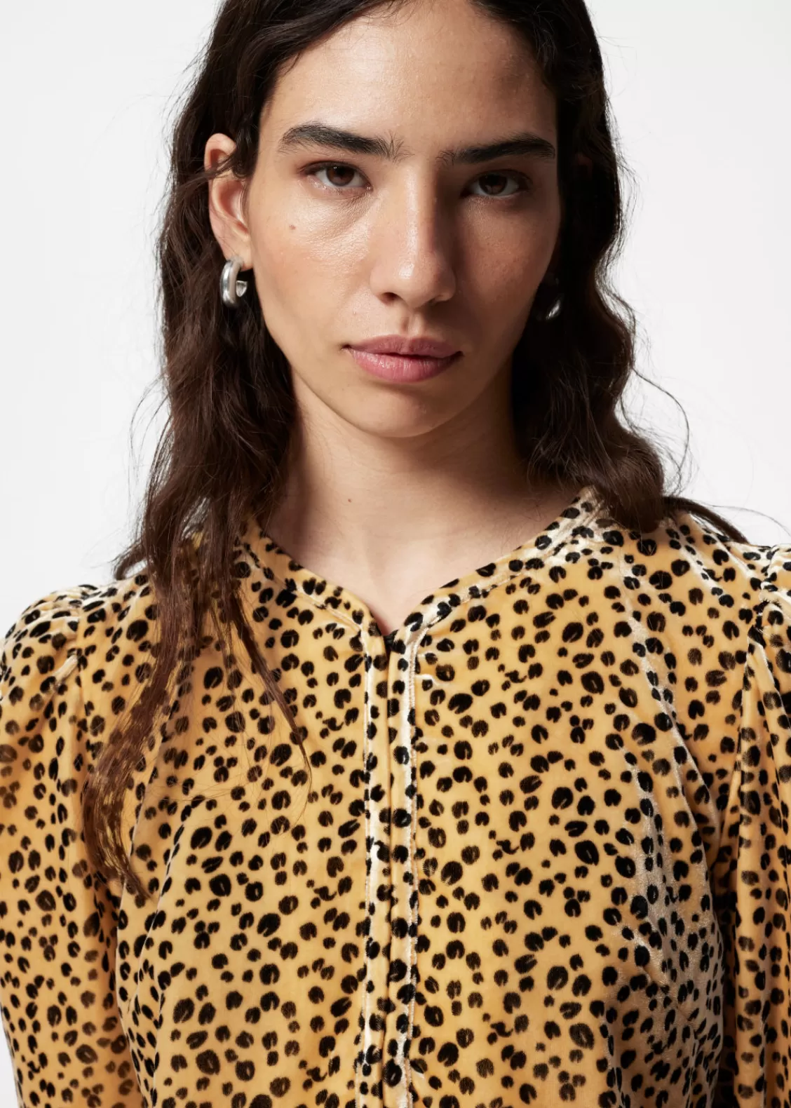 & Other Stories Blouses & Shirts | Velvet Cropped Blouse Animal Print