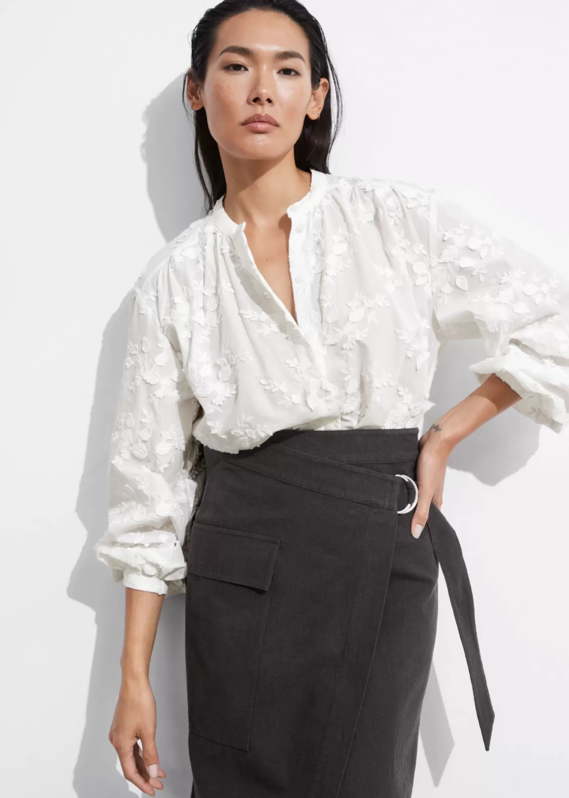 & Other Stories Blouses & Shirts | Voluminous Floral-Appliqué Blouse