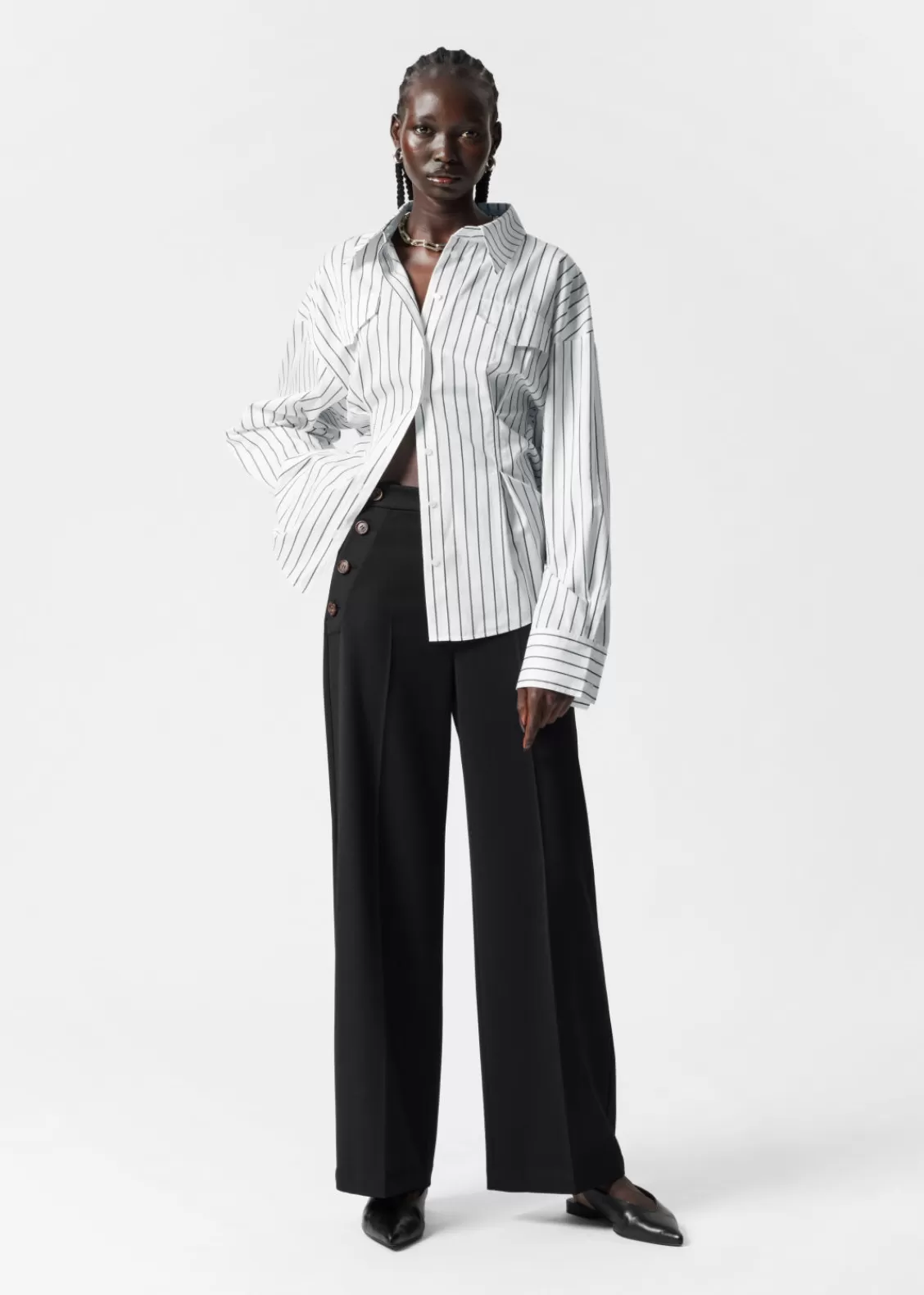 & Other Stories Pants | Wide Sailor Trousers Black