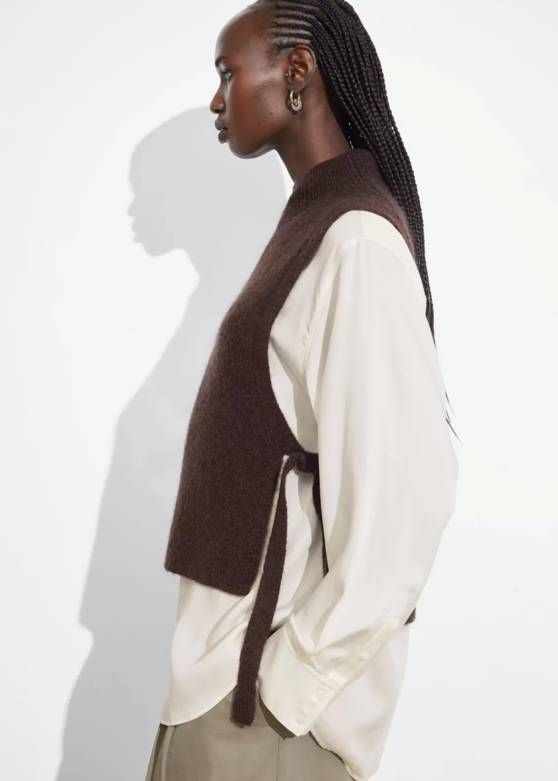 & Other Stories Scarves | Sweaters & Knits | Wool Bib Collar Dark Brown