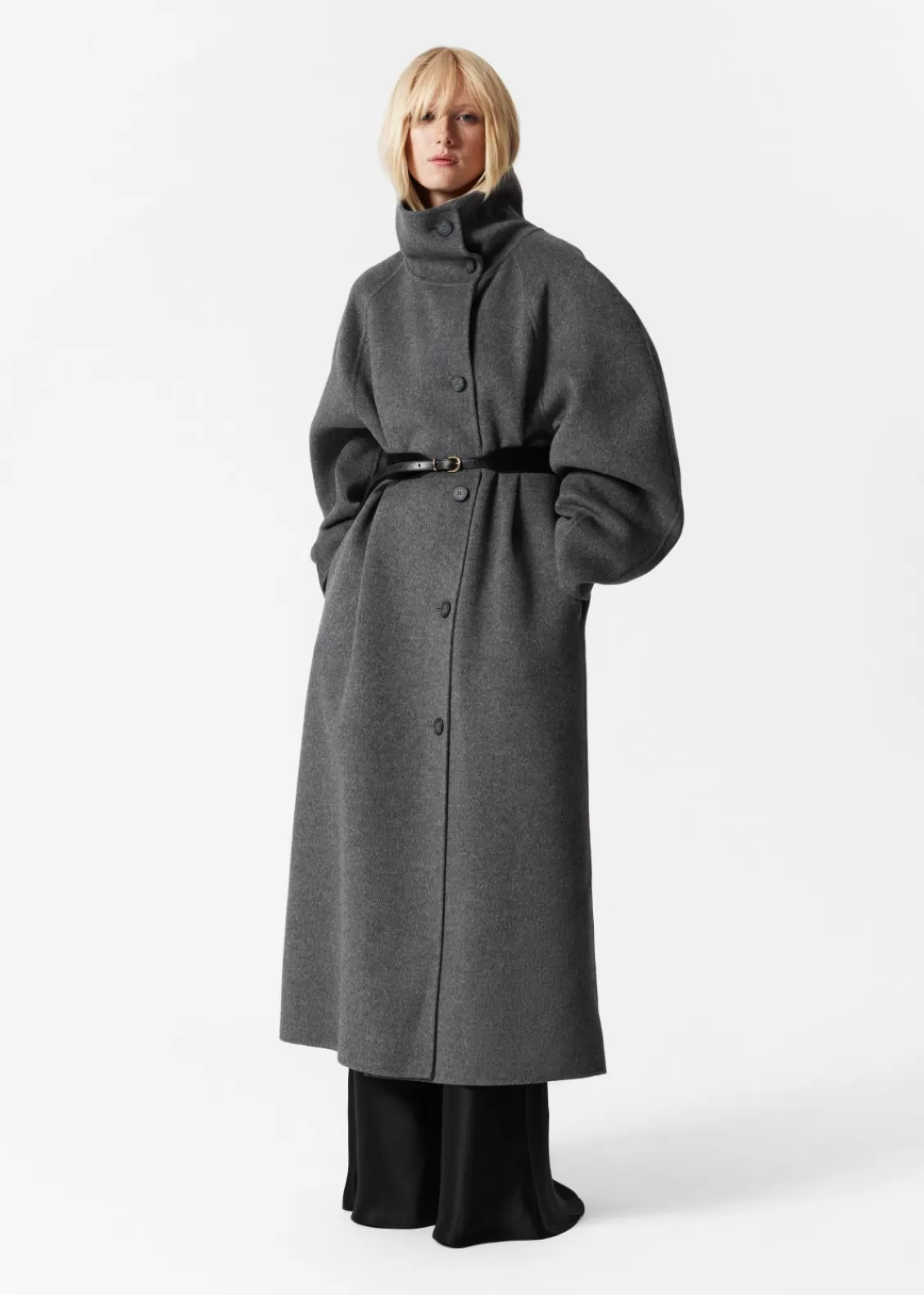 & Other Stories Outerwear | Wool-Blend Funnel-Collar Coat